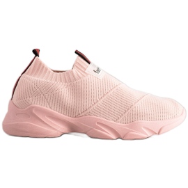 SHELOVET Zapatillas sin cordones de moda rosadas rosado