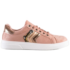 SHELOVET Zapatillas de gamuza rosa