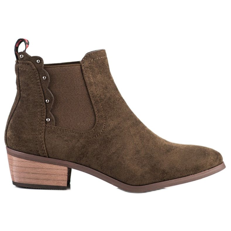 J. Star Botines marrones en un poste bajo marrón J. Star Botines marrones en un poste bajo marrón