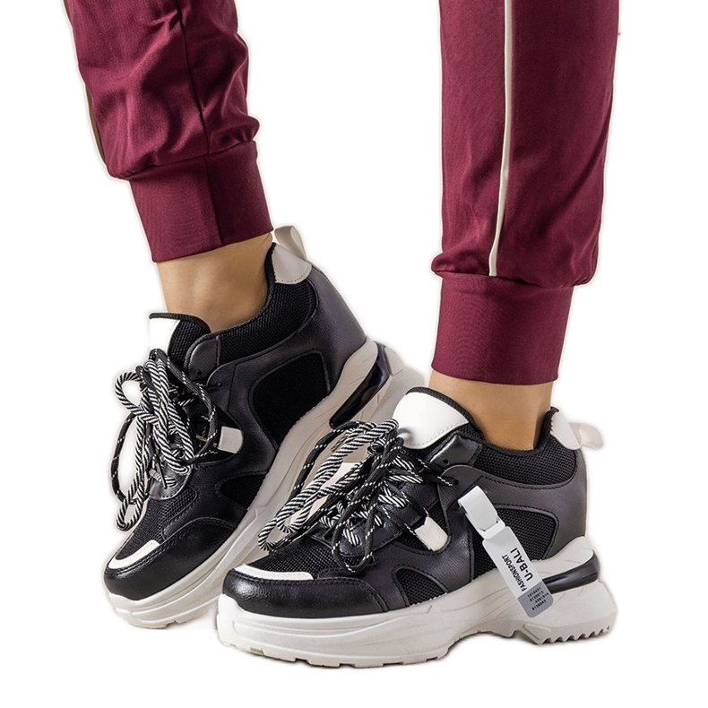 Zapatillas blancas y negras con doble cordón One Chance blanco negro