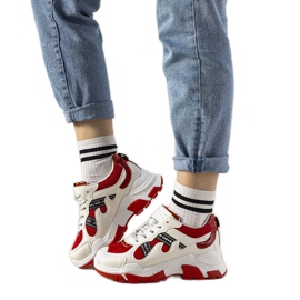 Zapatillas blancas con inserciones Allisone holográficas blanco rojo