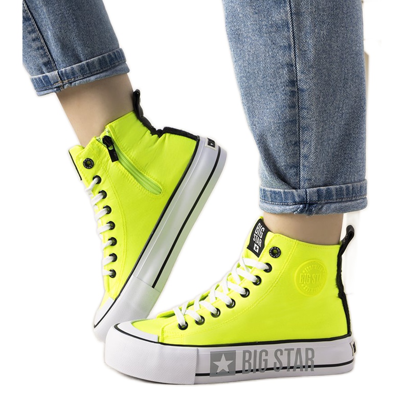 Zapatillas amarillas neón Big Star para mujer Balvin gris