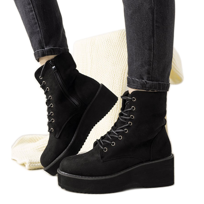 Botas negras con suela alta Dexter negro Botas negras con suela alta Dexter negro