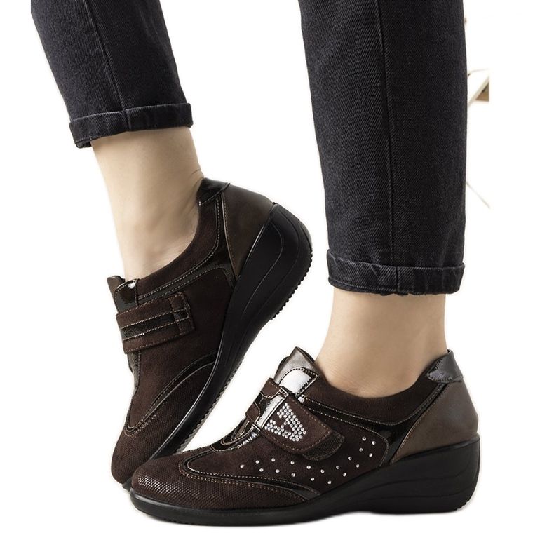 Zapatos brogues marrones en la cuña Merante marrón Zapatos brogues marrones en la cuña Merante marrón