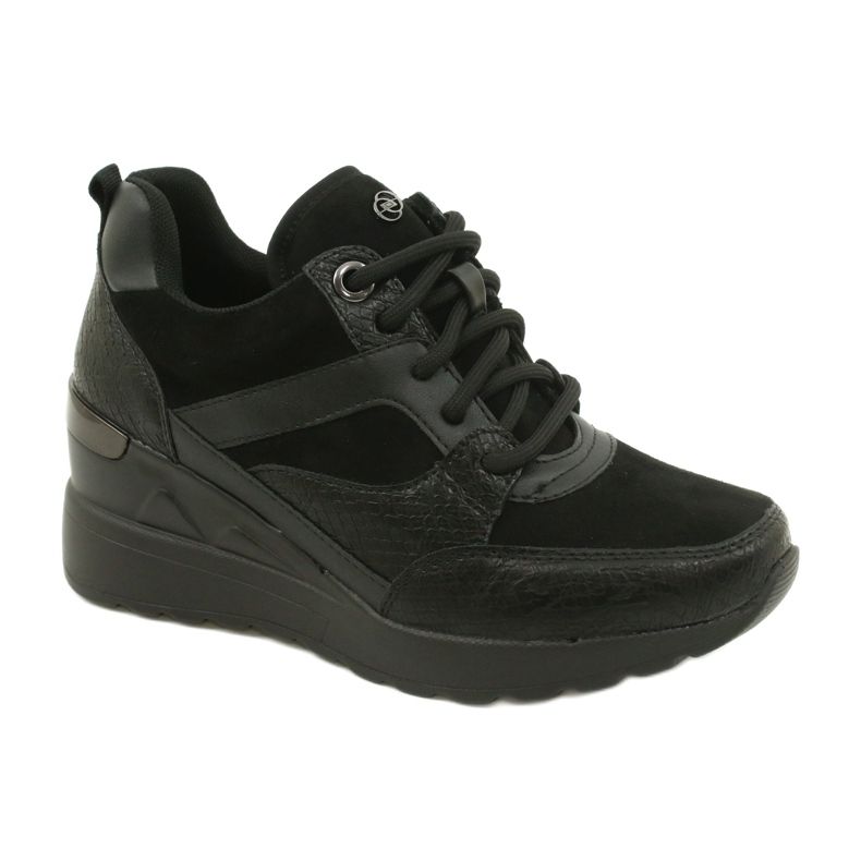 Evento Zapatos deportivos con cuña para mujer 21SP35-4390 Negro Evento Zapatos deportivos con cuña para mujer 21SP35-4390 Negro
