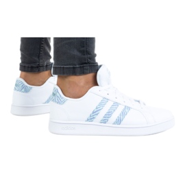 Zapatillas Adidas Grand Court K GV7109 blanco púrpura