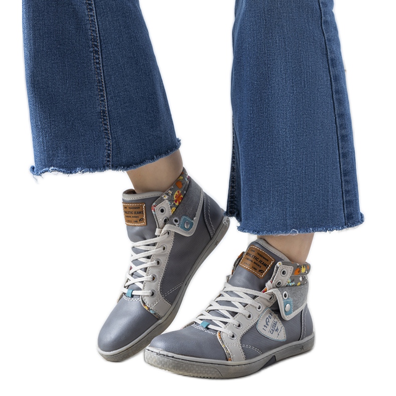 Zapatillas de tobillo para mujer grises de Niente Zapatillas de tobillo para mujer grises de Niente