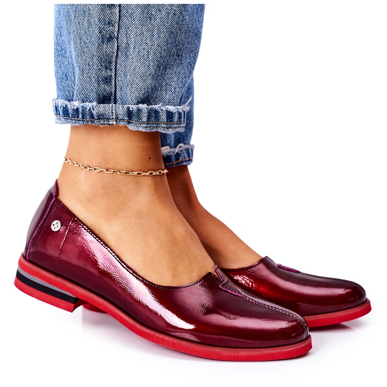 Zapatos Piel Lacada Maciejka 05035-23 Burdeos rojo