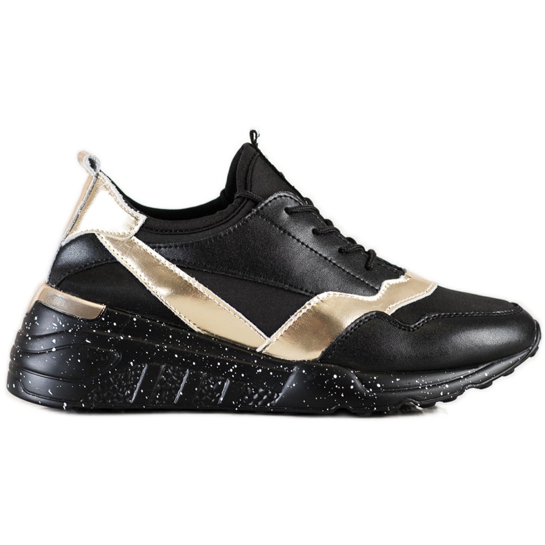 S. BARSKI Zapatillas de cuero de S.BARSKI negro dorado