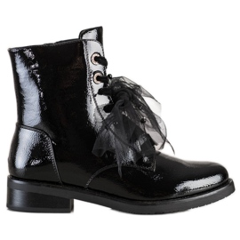 S. BARSKI Botas de Cuero Ecológico Lacado S.BARSKI negro