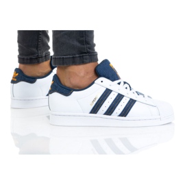 Zapatillas adidas Superstar Jr H04025 blanco azul marino