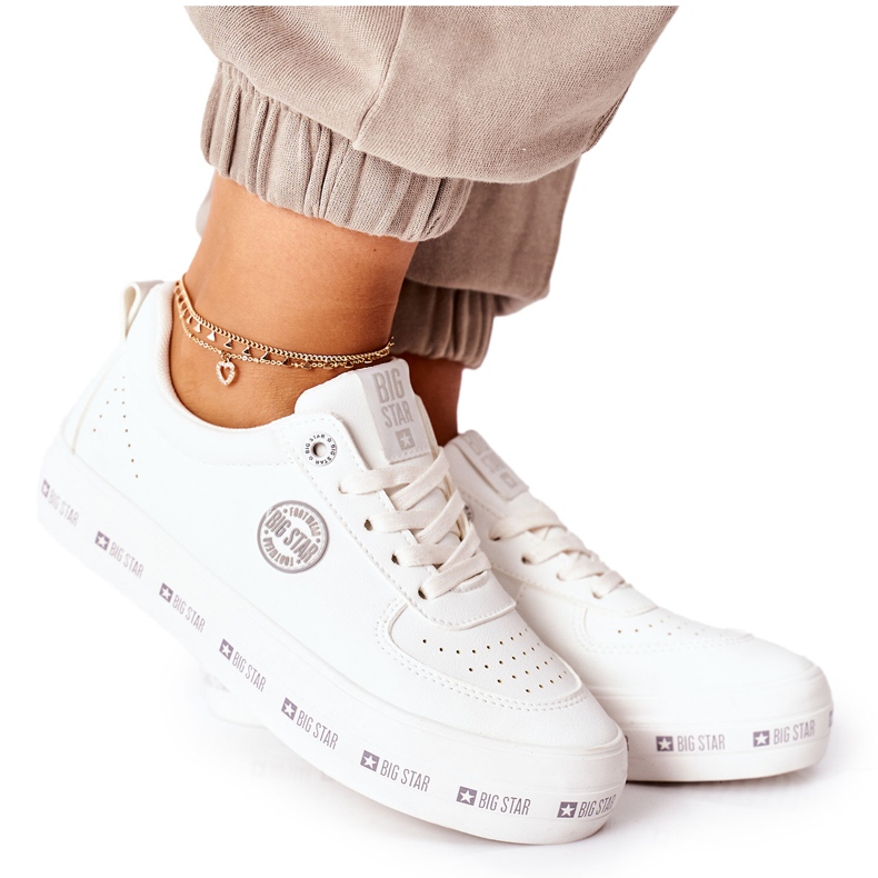 Zapatillas de cuero On The Big Star II274075 Platform White blanco