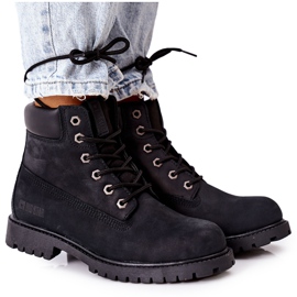 Botas de montaña de piel para mujer Big Star II274446 Negro
