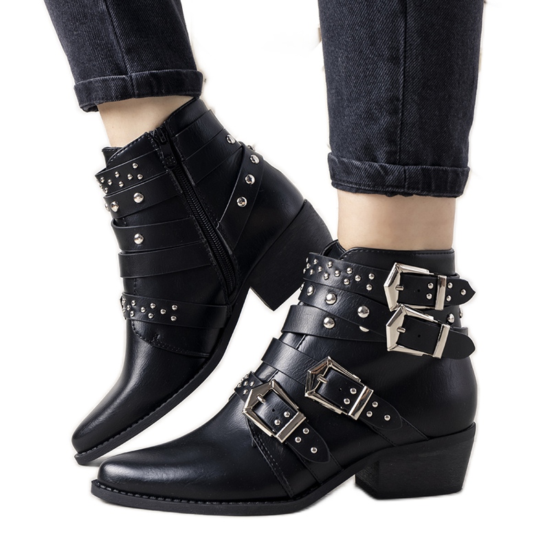 Bota cowboy negra con rayas Ergost negro
