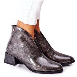 Botas Calientes Piel De Tacón Alto Maciejka 04777-13 Gris multicolor