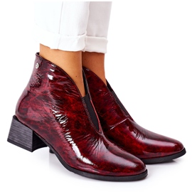 Botas Calientes Piel De Tacón Alto Maciejka 04777-23 Claret rojo