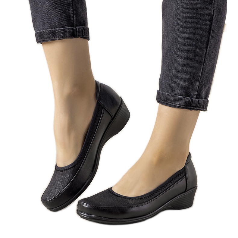 Zapatos negros con suela Vontare gruesa