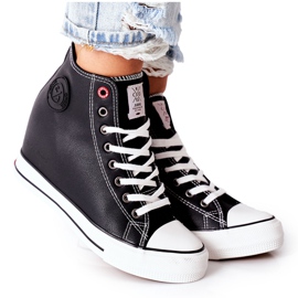 Zapatillas de cuero con cuña Cross Jeans II2R4025 Negro