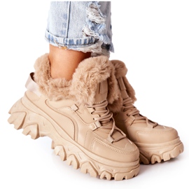 BM Botas cálidas beige para mujer Limerick caqui