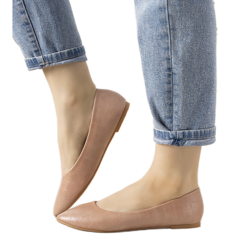 Bailarinas rosas con estampado de piel de cocodrilo Camilia rosado Bailarinas rosas con estampado de piel de cocodrilo Camilia rosado