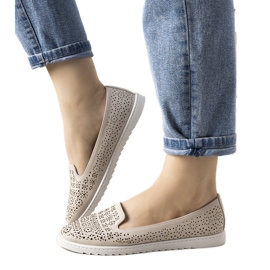 Mocasines beige con estampado Catwalk calado Mocasines beige con estampado Catwalk calado