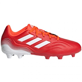 Botas de fútbol adidas Copa Sense.3 Fg Jr FY6153 rojo naranjas y rojos