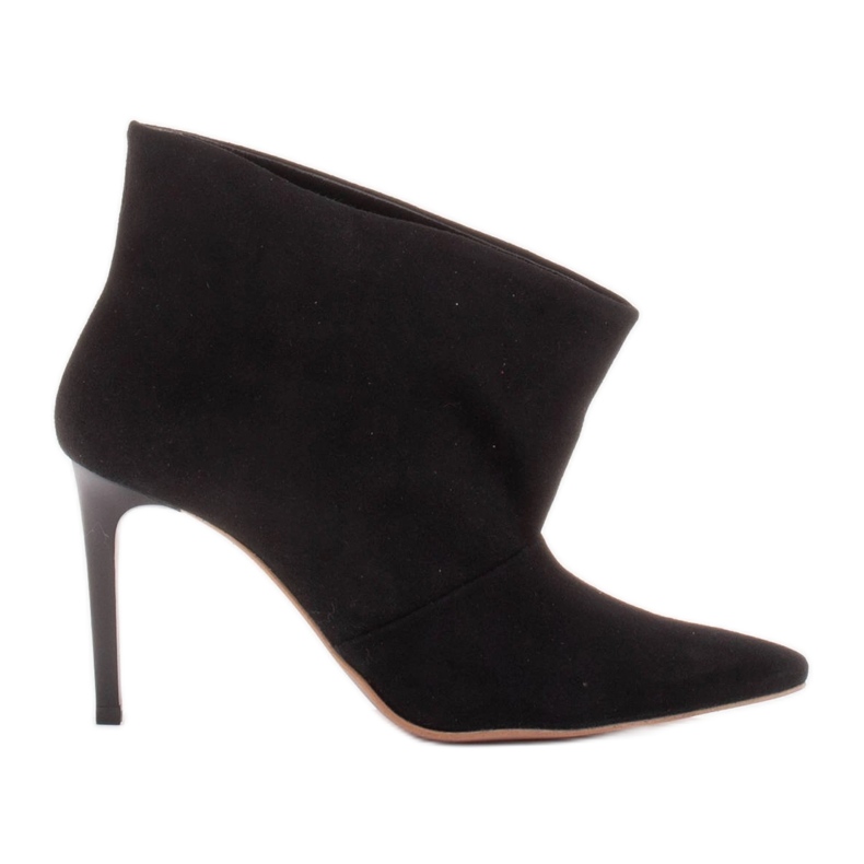 Marco Shoes Alfileres de cuero con frente extendido negro Marco Shoes Alfileres de cuero con frente extendido negro