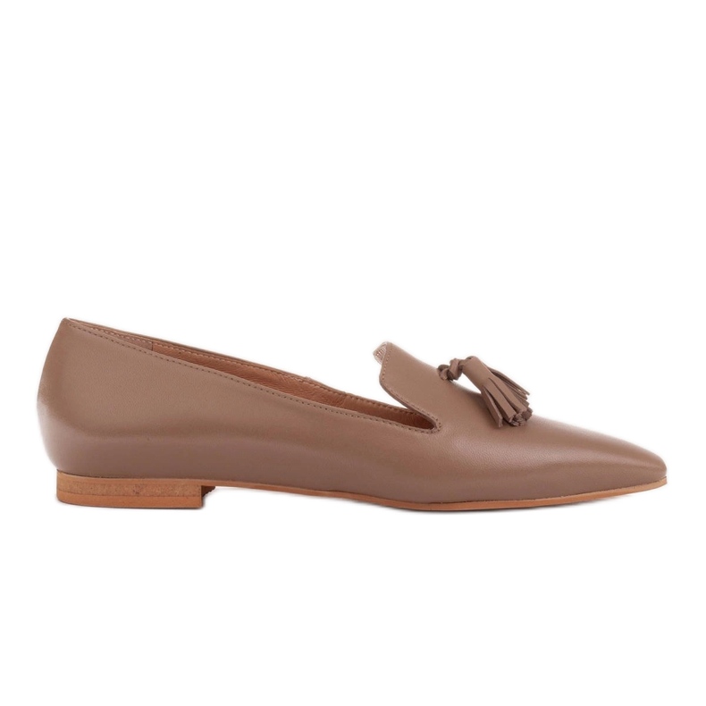 Marco Shoes Bailarinas lords de mujer con flecos beige