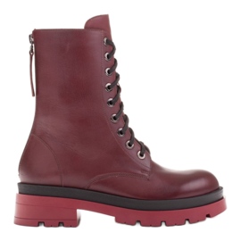 Marco Shoes Botas Giulia con cordones burdeos rojo