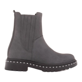 Marco Shoes Botas Costanza con tachuelas plateadas gris
