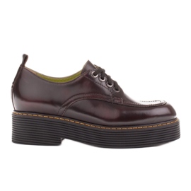 Marco Shoes Mocasines Chiara en piel cepillada negro rojo