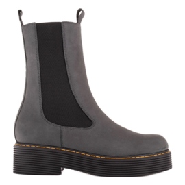 Marco Shoes Botas Greta con goma elástica gris