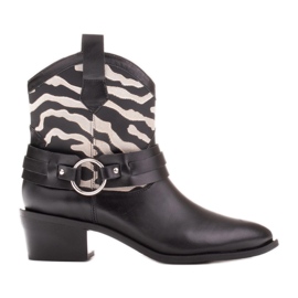 Marco Shoes Botas vaqueras Kaja con cinturón decorativo negro