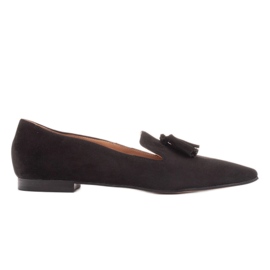 Marco Shoes Bailarinas lords de mujer con flecos negro