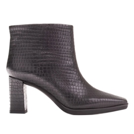 Marco Shoes Botas combinadas fabricadas en dos tipos de piel. negro