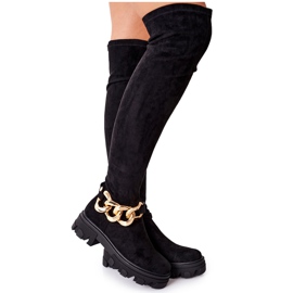 PB1 Botas sobre la rodilla de ante negras de Auckland negro PB1 Botas sobre la rodilla de ante negras de Auckland negro