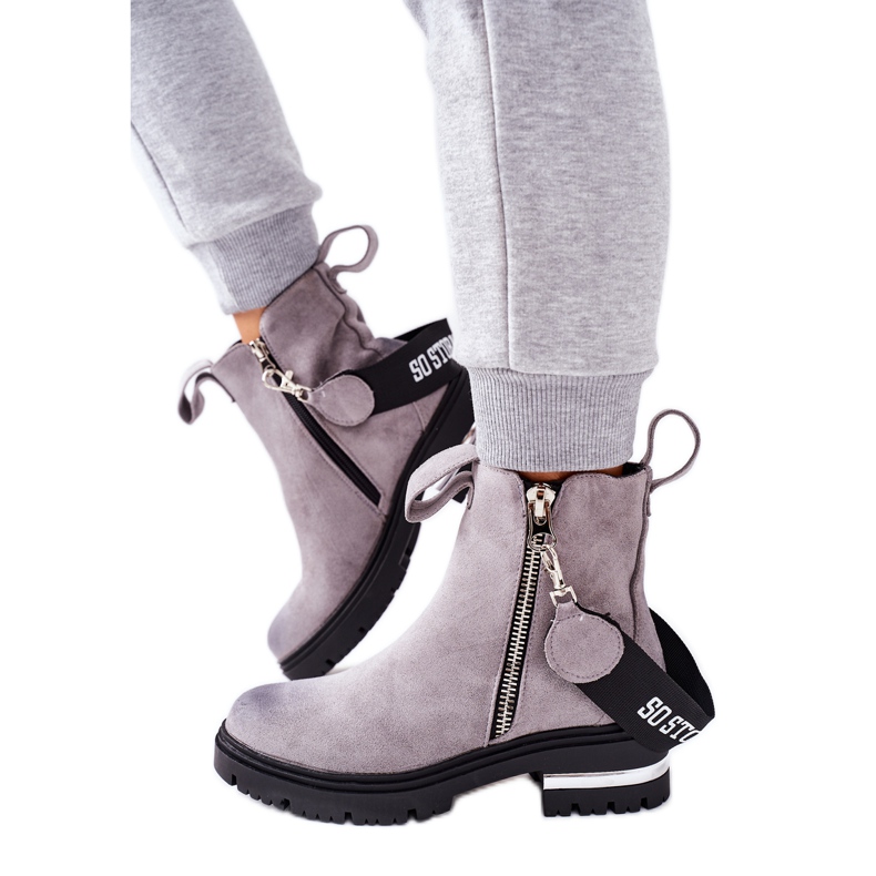 PS1 Botas abrigadas con cremallera Gris Cortona