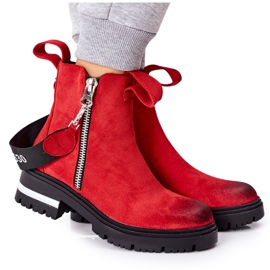 PS1 Botas cálidas Cortona rojas con cremallera rojo
