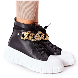 PB1 Zapatillas altas en la plataforma negra La Rocca negro
