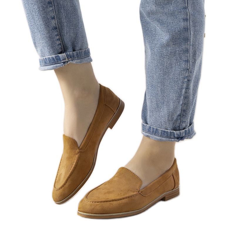 Mocasines Downtown tacón plano camel marrón Mocasines Downtown tacón plano camel marrón