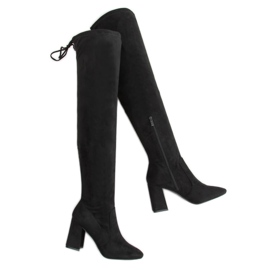 Botas negras de tacón Q2X4833-5 Black negro