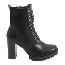 Negro Botas en el poste negro 688-238 Negro