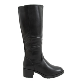 Botas negras de tacón Q400-13 Black negro