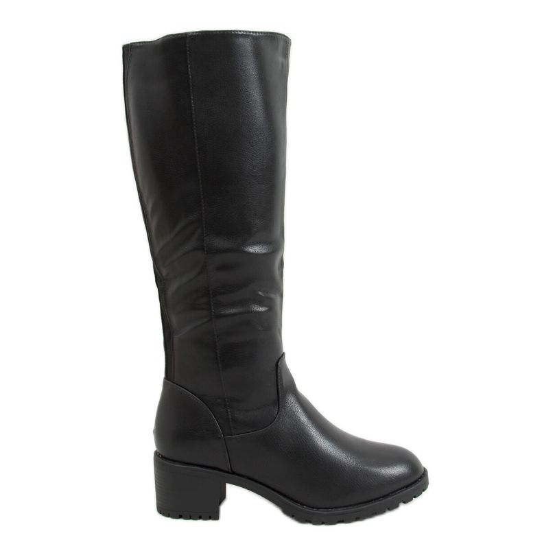 Botas negras de tacón Q400-13 Black negro Botas negras de tacón Q400-13 Black negro