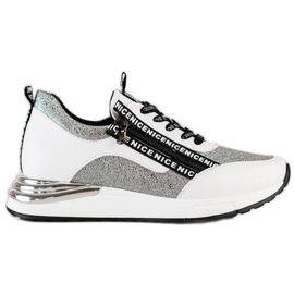Zapatillas VINCEZA con Cremallera blanco gris
