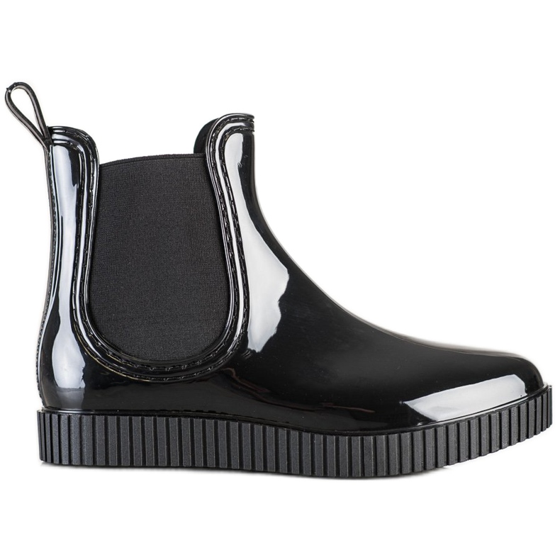 SHELOVET Chanclos lacados en la plataforma negro