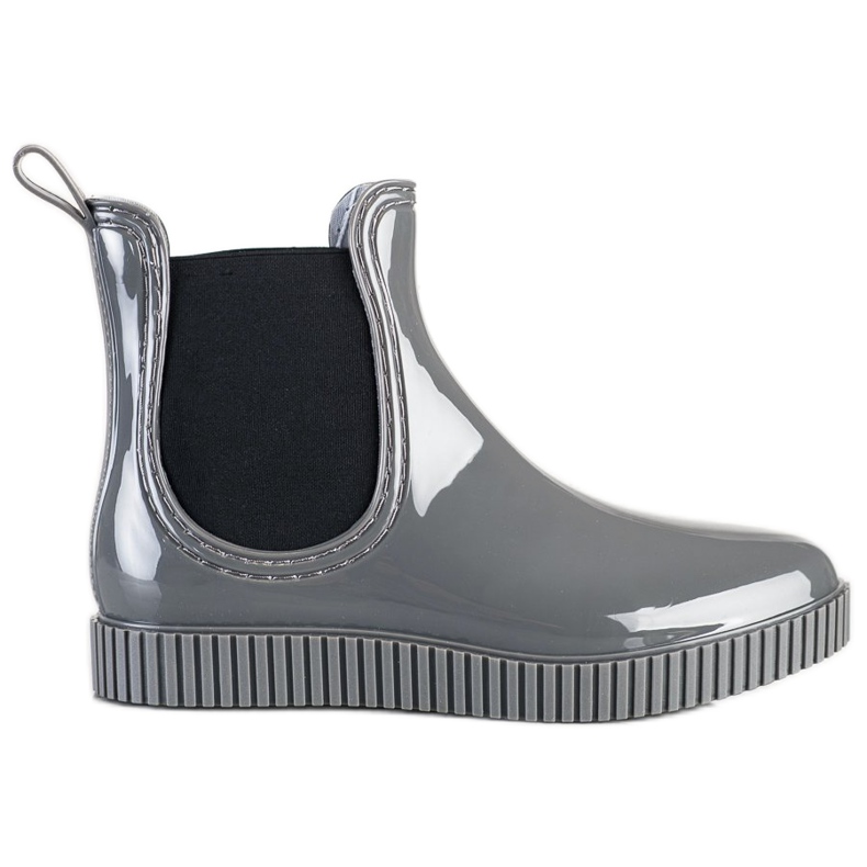 SHELOVET Chanclos lacados en la plataforma gris