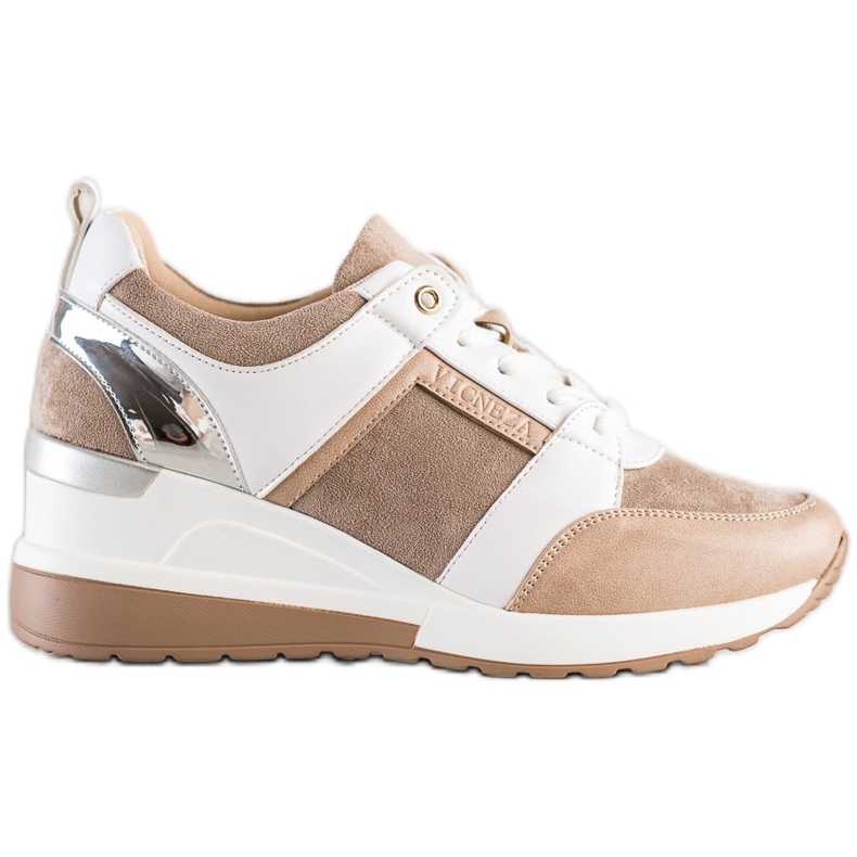 Zapatillas VINCEZA casual beige blanco marrón