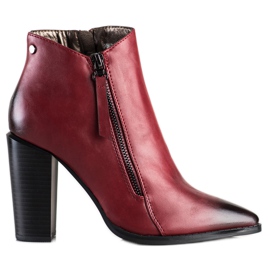 SHELOVET Botines granate en Spitz rojo
