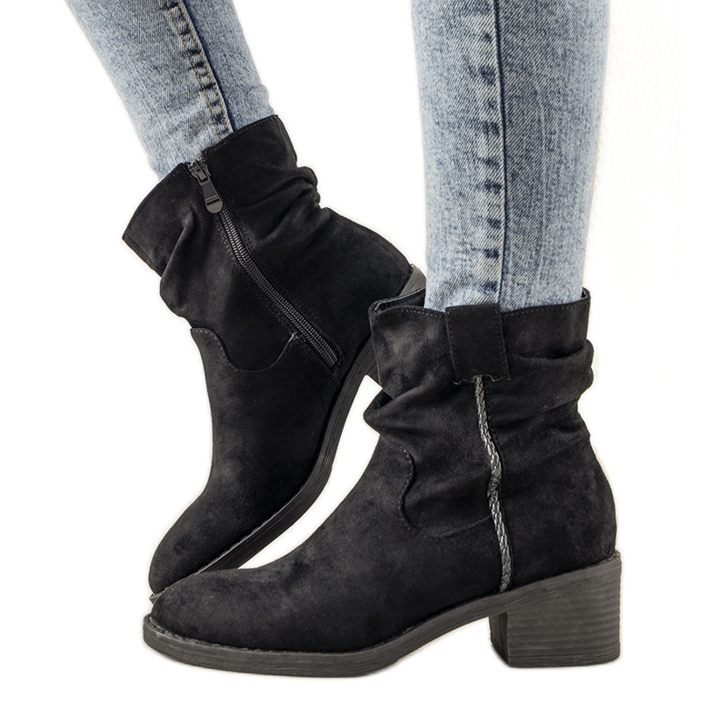 Botas negras acolchadas para mujer Cognac negro Botas negras acolchadas para mujer Cognac negro